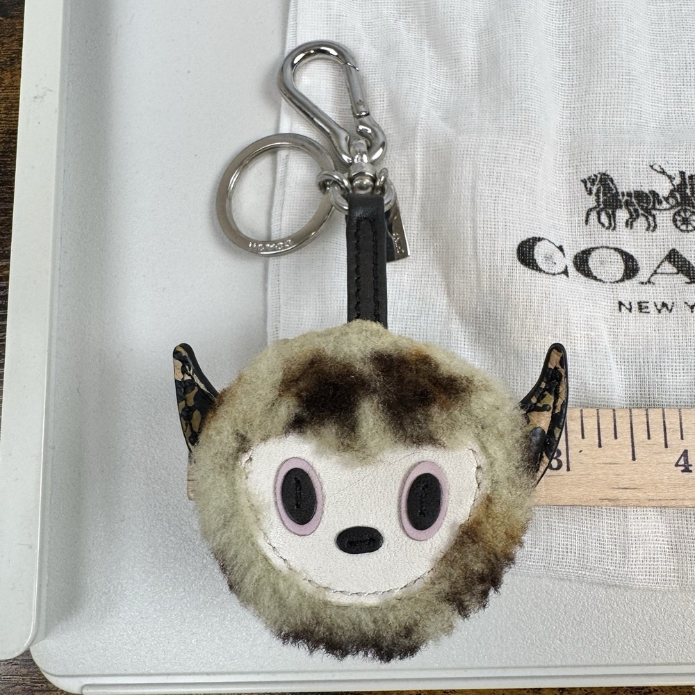 Coach Gary Baseman Buster Leather Leopard Keychain Limited Edition 64760 New - Picture 9 of 10